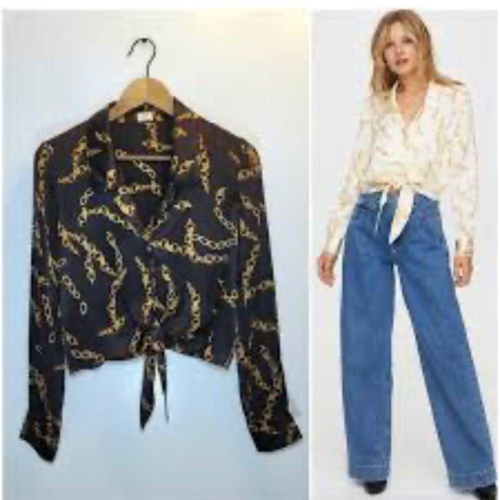 Wilfred tie-front blouse